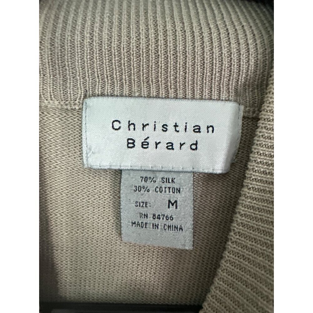 Christian Berard Women’s M Silk Blend Lightweight Long Sleeve Top Ivory - Picture 4 of 7